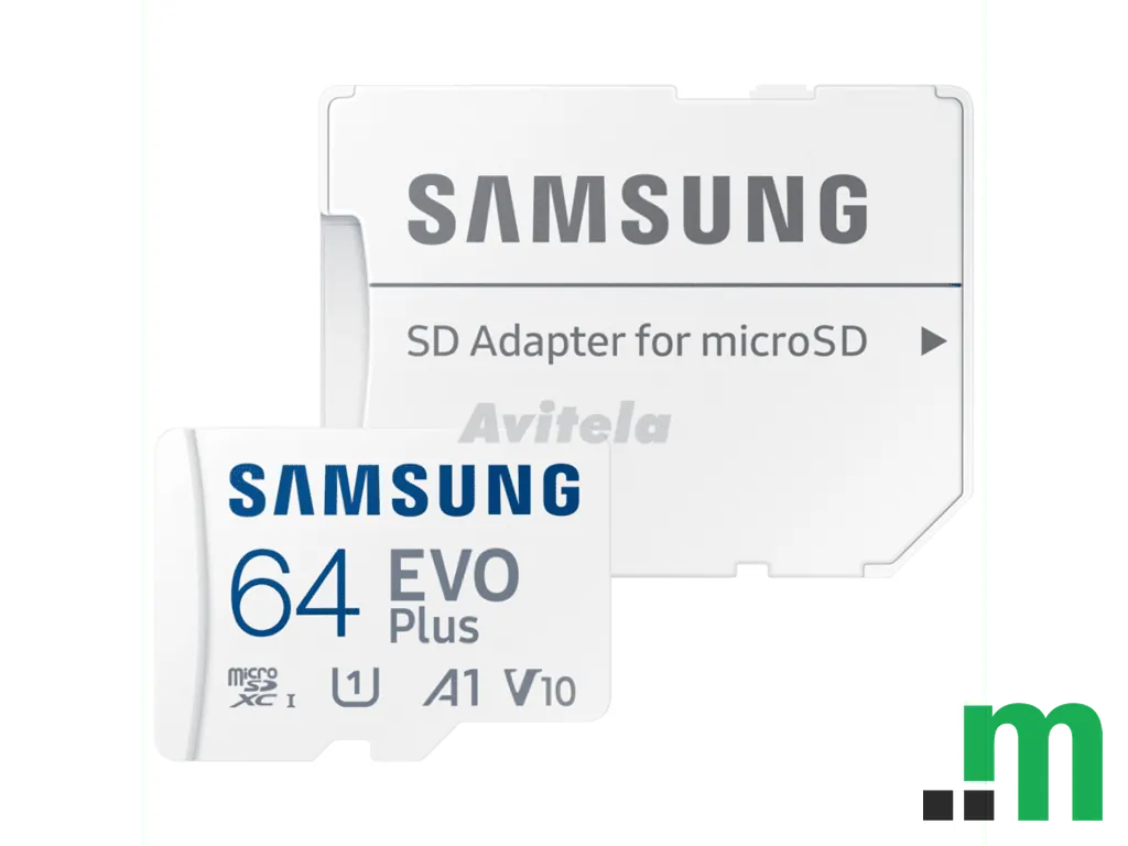 Samsung Micro SD 64GB EVO Plussa adapterom;Up to 160MBs